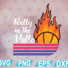 wtm web 01 198 Womens Rally In The Valley Phoenix Flaming Basketball Retro Sunset V-Neck svg, eps, dxf, png, digital