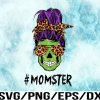 WTM 02 12 Momster png file, halloween skull png, mom skull png, sublimation design download, mom of monsters, momster hairbun, halloween sublimation