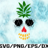 WTM 02 24 Pineapple skull SVG file for custom shirts