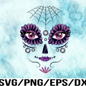 WTM 02 25 Sugar Skull Stencil/Face Cut Out/Silhouette/Sticker/Cut File/File in SVG/Instant Download/Phone Case Image/Tshirt Graphic/Printable/Stencil