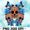 WTM 02 8 Sugar Skull png, Flowers Day Of The Dead Dia Muertos Tea Gift png, skull flower svg png dxf, butterfly svg