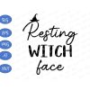 WTM BTF 01 26 Halloween SVG Resting Witch Face svg, png, dxf, Silhouette Cricut, Commercial Use, Vinyl Cut File, Fall Witch Broom Witch Hat