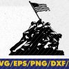 wtm 01 57 Iwo Jima WWII Marines Patriot USA United States American Flag Military Battle Svg Dxf Png Eps