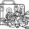 Floral Suitcase SVG File