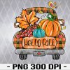 WTM 01 20 Hello Fall Orange Plaid Truck Pumpkin Autumn Thanksgiving PNG File Download, Halloween PNG, Halloween PNG Printable, Halloween Digital
