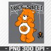 WTM 01 95 Care Bears Trick Or Sweet Bear Gift, Halloween Trick Or Sweet Present, Halloween Party, Scary Gift, Ghost Present, Gift For Halloween, PNG, Digital Download