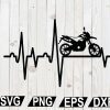 wtm12 01 100 Biker Heartbeat SVG, Biker SVG, Heartbeat SVG