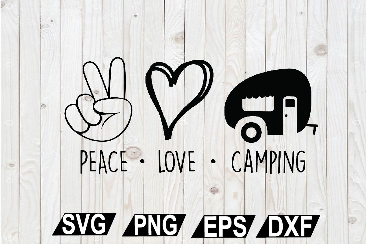 Peace Love Camping Heart Vector Svg - free svg files for cricut