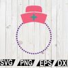 wtm12 01 108 Nurse Hat Monogram SVG, Nurse SVG, Stethoscope SVG