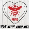 wtm12 01 22 Bee Mine SVG, Valentine’s Day SVG, Valentine svg, Valentine Design, Cut file for silhouette