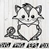 wtm12 01 4 Cute Cat out of Mandala with Heart Svg File