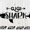 wtm12 01 75 Gigi Shark svg; Baby shark, Shark family svg, Shark silhouette, Shark svg, mommy shark svg