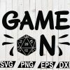 wtm12 01 76 D20 Game On, D20 dungeons, Dragons dice, Silhouette, Cut File, Swords, Drangons