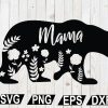 wtm12 01 85 Floral Mama Bear SVG, Mama Bear SVG, Bear SVG, Family Bear SVG