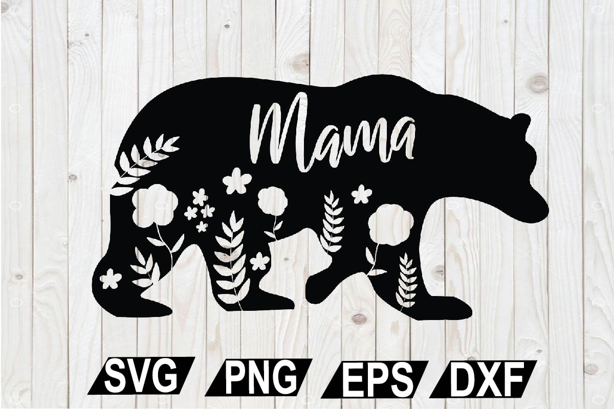 Floral Mama Bear SVG, Mama Bear SVG, Bear SVG, Family Bear SVG – DesignBTF