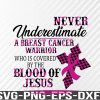 WTM 01 115 Never Underestimate Breast Cancer Warrior Awareness Month Svg, png, eps, dxf, digital download file
