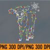 WTM 01 152 Cow Christmas Light Tree Cow Xmas Snow Lover PNG, Digital Download