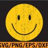 WTM 01 186 Funny Vintage Yellow Smile Face smiley face Svg, Eps, Png, Dxf, Digital Download