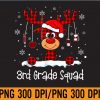 WTM 01 206 3rd Grade Squad Plaid Reindeer Santa Hat Teacher Christmas PNG Digital Download