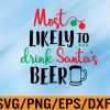 WTM 01 259 Most likely to Drink Santa's Beer svg, Christmas and Beer svg, Funny Christmas svg, Humorous Christmas New Year, svg