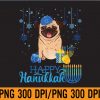 WTM 01 284 Jewish Pug Dog Menorah Hat Chanukah Hanukkah Jewish Xmas Pre PNG, Digital Download