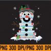 WTM 01 285 snowman book stack librarian book lover christmas PNG, Digital Download