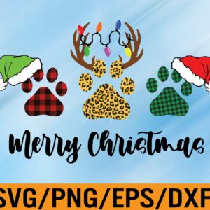 WTM 01 42 Merry Christmas paws png, Christmas sublimation designs download, Svg, Eps, Png, Dxf, Digital Download