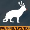 WTM 01 62 Funny German Shepherd Dog Christmas Reindeer Antlers Xmas Svg, Eps, Png, Dxf, Digital Download