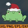WTM 01 65 Holiday Frog with Santa Hat, Christmas Frog Svg, Eps, Png, Dxf, Digital Download