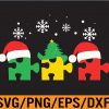 WTM 01 59 Christmas Autism Awareness Puzzle Autistic Xmas Svg, Eps, Png, Dxf, Digital Download