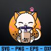wtm 972 741 01 79 Cat Boba Tea Bubble Tea Anime Kawaii Neko Svg, Eps, Png, Dxf, Digital Download