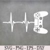 wtm 972 741 02 36 Gamer Heartbeat, Video Game Lover Svg, Eps, Png, Dxf, Digital Download
