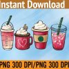 WTM 01 103 Valentine Coffee Heart Iced Coffee Lover Valentine PNG, Digital Download