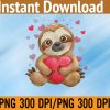 WTM 01 130 Sloth Valentine's Day for Kids Girls Women Heart Svg, Eps, Png, Dxf, Digital Download