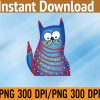 WTM 01 28 Funny Modern Colorful Blue Cat PNG, Digital Download