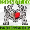 WTM 05 145 Skeleton Hand Heart Sign Bones Costume Funny Valentines Day Svg, Eps, Png, Dxf, Digital Download