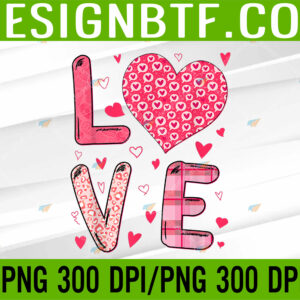 WTM 05 151 Valentines Day Cute Heart Leopard Plaid Love Svg, Eps, Png, Dxf, Digital Download