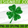 WTM 05 154 St. Patrick's Day Green Glitter Clover Shamrock PNG, Digital Download