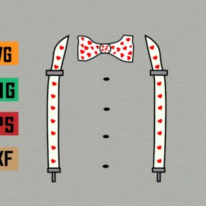 wtm 972 741 01 10 scaled Red Hearts Bow Tie Suspenders Heart Valentines Day Outfits Svg, Eps, Png, Dxf, Digital Download