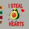 wtm 972 741 01 11 I Steal Hearts Valentines Day Dabbing Avocado Svg, Eps, Png, Dxf, Digital Download
