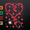 wtm 972 741 01 44 Heart Stethoscope Cute Love Nursing Valentines Day Nurse Svg, Eps, Png, Dxf, Digital Download