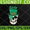 WTM 05 170 Skull With Green Leprechaol Hat And Shamrock Svg, Eps, Png, Dxf, Digital Download