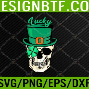 WTM 05 170 scaled Skull With Green Leprechaol Hat And Shamrock Svg, Eps, Png, Dxf, Digital Download