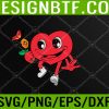 WTM 05 58 Valentines Day Heart Holding Flower Funny Svg, Eps, Png, Dxf, Digital Download