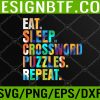 WTM 05 127 Eat Sleep Crossword Puzzles Repeat Funny Tie-Dye Svg, Eps, Png, Dxf, Digital Download