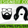 WTM 05 138 Man with beard and glasses wavy hair Svg, Eps, Png, Dxf, Digital Download