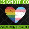 WTM 05 171 Heart with rainbow and transgender flag for pride month Svg, Eps, Png, Dxf, Digital Download