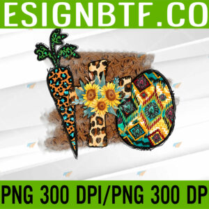 WTM 05 18 Happy Easter Graphic, Leopard Carrot Egg Cross PNG Digital Download