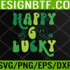 WTM 05 193 Happy Go Lucky St Patricks Day smile Lucky Clover Shamrock Svg, Eps, Png, Dxf, Digital Download