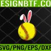 WTM 05 227 Easter Softball Bunny Rabbit Ears Softball Svg, Eps, Png, Dxf, Digital Download